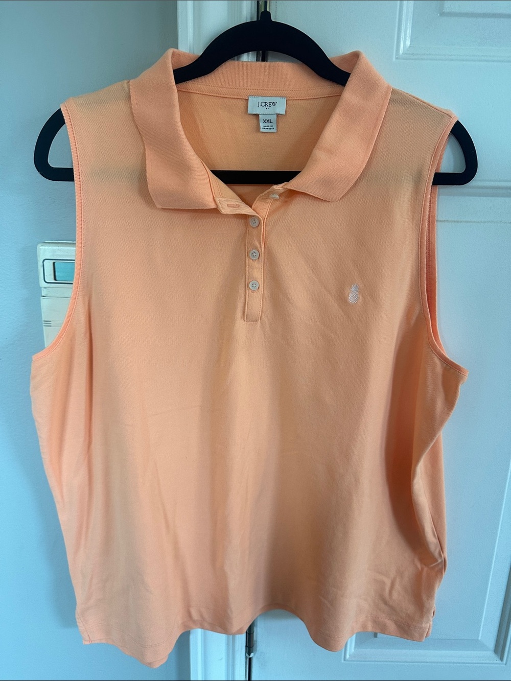 J. Crew Bright Orange Collared Sleeveless Polo Tank
